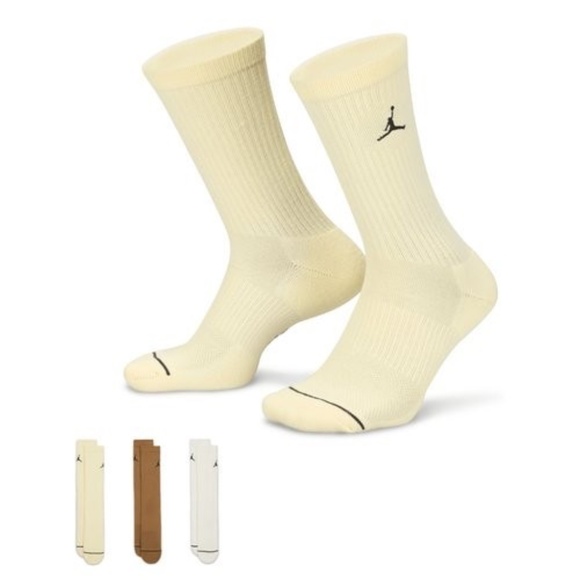 SLD NEW Jordan 3-Pack Everyday Crew Socks DX9632-919 Men's Size 8-12 Dri-Fit - Picture 2 of 7